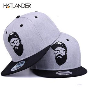 Hatlanderoriginal Grey Cool Hip Hop Cap Men Kvinnor Hattar Vintage Brodery Character Baseball Caps Gorras Planas Bone Snapback 216390421