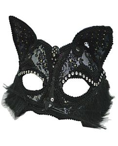 Venetian Masquerade Mask Women039S Sexy Black Glitter Fancy Cat Lace Eye Mask Halloween Cat Lace Eye Mask HJ1207381121