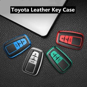 Key 2023 Leather TPU Car Key Cover Case Accessories Keychain Covers Protect For Toyota Prius Camry Corolla CHR CHR RAV4 Prado