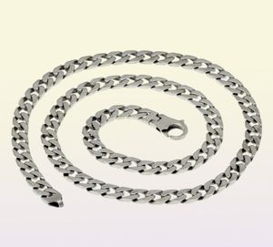 Men039s Flat Miami Cuban Link Chain 925 Sterling Silver 8mm Thick Italy Made5102148