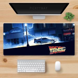 Descansa de volta para o futuro grande mouse pad 90x40cm computador mousepad grande teclado tapete de mesa do carro tapetes de borracha