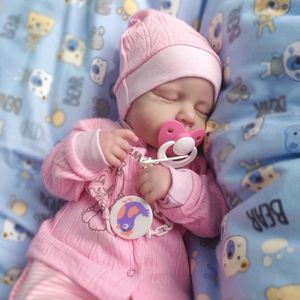 20 inch Lifelike Already Painted Reborn Dolls LouLou 3D skin realistic newborn doll toy image for children and girls gift 231225