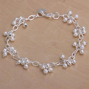 Regalo 925 perle di sabbia argento uva sospesa Bracciale DFMCH087 Nuovo Fashion Sterling Sterling Plorato Link gemma 293V