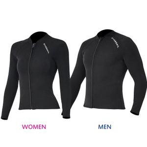 Jackets 2mm Neoprene Men Women Diving Top with Front Zipper Wetsuits Jacket Long Sleeves Wetsuit Top for Snorkeling Scuba Diving Surfing