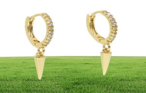 2019 Korean Style gold filled dangle cone stud earrings for girls women simple cute studs jewelry pave tiny cz punk boys brincos3315379