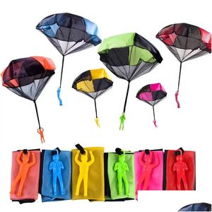 Kite & Accessories 6 Colors Fidget Toys Hand Kite Accessories Throwing Parachute Kids Outdoor Fun Toy Games For Kid Flying Parachutes Dhukq