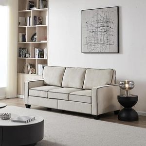 Conjunto de móveis EMKK Sofá moderno de tecido de 3 lugares para sala de estar, 81 