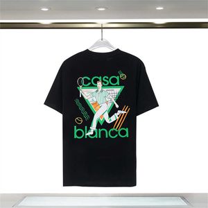 Mode t shirt män kvinnor designers t-shirts tees kläd topps mans casual bröst bokstav skjorta lyxkläder gata shorts ärm kläder casablanc tshirts 40