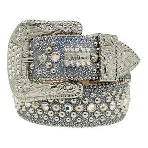 Cintura di design Cinture bb Cintura da uomo e cintura da donna di lusso in pelle decorata con cintura a catena con diamanti colorati 3,8 cm