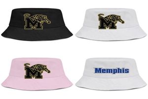 Memphis Tigers Basketball Gold Logo Herren- und Damen-Eimerhut, coole Sport-Eimer-Baseballkappe, Mesh-Altdruck, rosa Brustkrebs, USA7493339