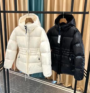Women waist Down Coats hooded Down Jackets Winter Puffer Parkas Europe Designer Coat Outerwear Warm Feather jacket clothing White Black