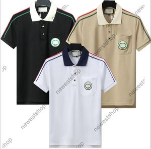 24SS Summer Mens Polos Men Designer T Shirt Pocket Haftowa litera Drukuj koszulka polo