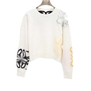 Loewee 스웨터 디자이너 패션 맨 라운드 클래식 가을/겨울 목이 긴 소매 간단한 니트 셔츠 여성 최고 캐주얼 기질 통근 패션