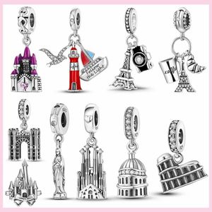 Charms 925 Sterling Silver Dangle Charm Women Beads High Quality Jewelry Gift Wholesale Castle Iron Tower Building Charm Lighthouse Bead