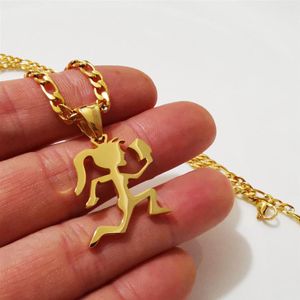 Mädchen Stil Frauen Edelstahl Anhänger Jugallo Hatchetman Hatchet Man Charm mini kleine Halskette ICP Schmuck Silber Gold B290T