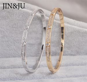 Jinju Gold Color Charm BraceletsBangles for Women Birthday Present Copper Cubic Zirconia Cuff Braclet Femme Dubai Fashion Jewelry 25488464