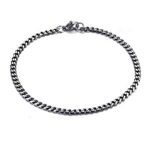 Män enkla 311mm rostfritt stål Curb Cuban Link Chain Armband för kvinnor unisex handledsmycken gåvor5350452