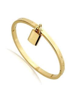 Love Bangle Stali Stal Biżuteria Projekt Bransury Bransoletka Para projektantka mody Women Party Chirstmas Walentynki Gold Brace1440255