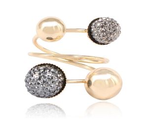 Kvinnor Small Gold Bean Brass Band Rings Fashion Designer pekfingerring Två färger smycken gåvor 12st.