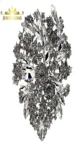 Pimler broşlar kraliyet vintage kümesi berrak kristal rhinestone folyo yaprağı gözyaşı ifadesi armut şekilli pimler düğün gelin mücevher52263648