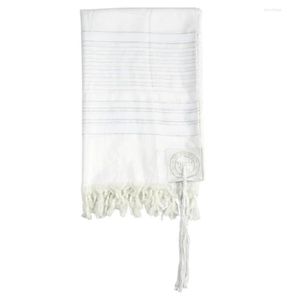 Accanlar Judaica İsrail Yahudi Talit Beyaz Polyester Büyük Boyut Dua Şalları Tallit4174353