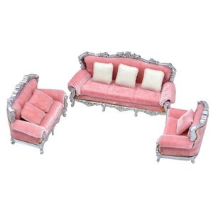 1/20 1/25 Miniature Furniture Dollhouse Sofa Couch Dollhouse Accessories Home Decors Ornament DIY Craft Toy Interior Scene 231225