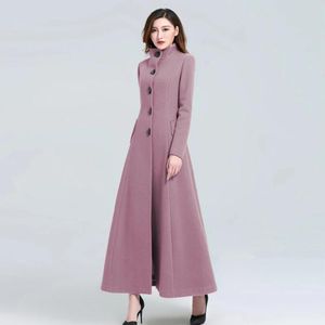 Jackets Women Woolen Coat 2023 Winter New Elegant Wool Jacket Slim Long Woolen Trench Coat Thick Warm Tops Lady Vintage Dress Overcoat