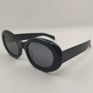 Sunglasses 2023 Girl Oval Brand Acetate Weird Black Retro Trending Product Shades Ladies Designer UV400 Sun Glasses