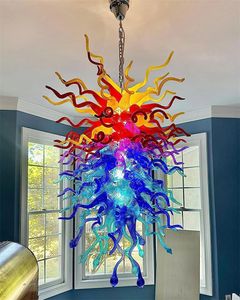 Chihuly -stil handblåst glas ljuskrona belysning ledande hängslampor kreativt hemljus 120 cm