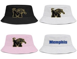 Memphis Tigers Basketball Gold Logo Herren- und Damen-Eimerhut, coole Sport-Eimer-Baseballkappe, Mesh-Altdruck, rosa Brustkrebs, USA2765127