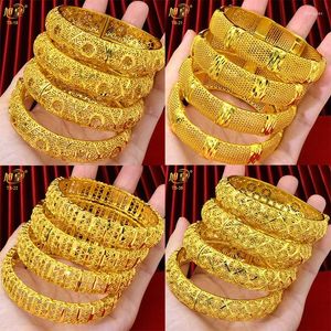 バングルXuhuang Dubai Luxury Gold Bracets Bride Wedding for Women African Ethion Middle Eastern Hand Jewelry Gifts Wholesale