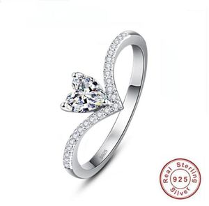 Anéis de cluster doce romance em forma de coração zircão 925 anel de prata para gif elegante mulheres casamento noivado aniversário jóias14698193