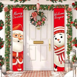 クリスマスの装飾サンタクロースドアバナーメリーホーム2023飾りクリスマスナビダッドギフト2024年