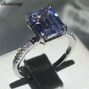 Чоуконг Обещание Кольцо 925 Стерлинговая серебряная принцесса Cut 3CT Diamond Engagement Warding Rings для женщин ювелирных изделий239c