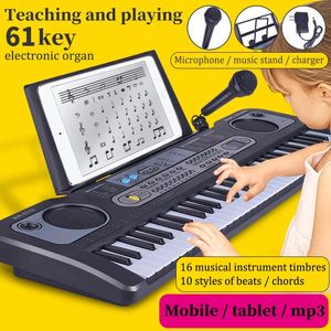 Children's 61 Keys Piano with Microphone Multifunctional Electronic Organ 37 Keys Music Electronic Keyboard Piano Girl Toys Gift 231225