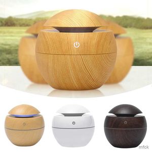 Umidificatori Umidificatore portatile Diffusore di aromi USB ad ultrasuoni Grano di legno Luce notturna a LED Diffusore di olio essenziale elettrico Aromaterapia