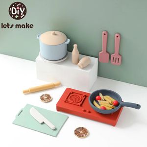 Baby Silicone Montessori Toys Set BPA Free Silicone Kitchenware 3D Model Spädbarn Teether Tidiga utbildningsleksaker för Born Gift 231225