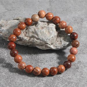 Strand Yuokiaa Classico vintage Classico 8mm in legno naturale Bracciale Buddha Meditazione Guarigione Meditazione Coppia di preghiere Gioielli Regali