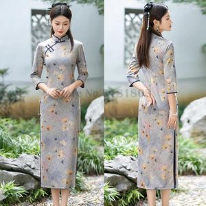 Roupas étnicas Vintage Chinês Qipao Mulheres Plus Size 4XL Vestido Tradicional Novidade Elegante Clássico Cheongsam Moda Imprimir Vestidos