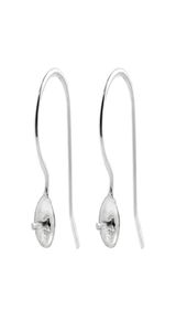 10 Pairs Earwire 925 Sterling Silver Jewellery Findings Fishhook with Cap and Peg for Half Drilled Pearls8183290