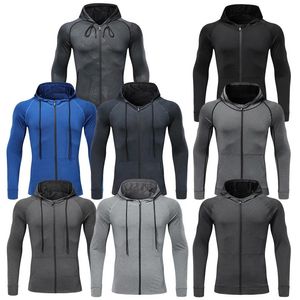 Sweatshirts män fiess sportjacka gym som kör huvtröjor manliga sportkläder träning kappa jogging hooded skjorta utomhus tröja mma torr passform