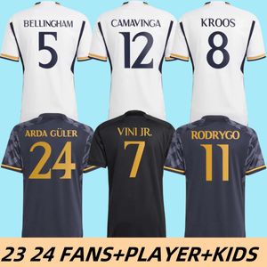 23 24 Bellingham Vini Jr Vinicius Jersey de futebol Camavinga Tchouameni Valverde Camisa de futebol Real Madrids Luka Modric Rodrygo Maillot De Foot Men Kit Kit Uniforme