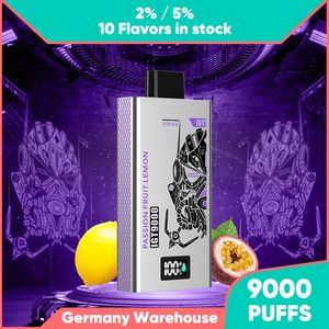 EU Wholesaler Puff 9k Vape Disposable E-Cigarettes Bar vapers elf 9000 10k puff 12k desechables rechargeable 2mg 5mg E-Juice einweg vapes 10 flavors made in China
