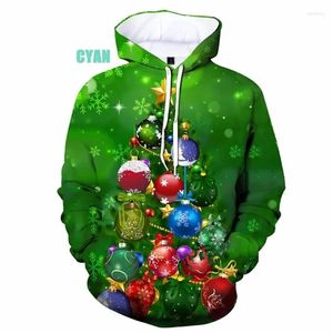 Herrtröjor 3D Santa Claus Printing Merry Christmas Tree Xmas Snowman Graphic Pullovers Fashion Kids Gifts Hoodie Women Sweatshirts