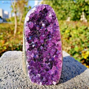 Cirka 300 g naturlig Amethyst Geode Quartz Cluster Crystal Prov Healing219L