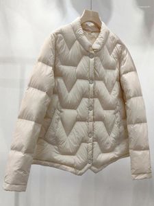 Trench feminina Casacos 2023 Inverno leve para as mulheres parka stand up colar gola puffe casual pato pato casaco de pato branco resistente à água.