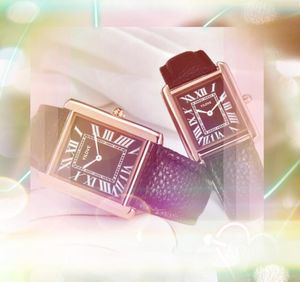 Para męskie kobiety Piękny zegarek luksusowy moda kwadratowy rzymski czołg ultra cienki zegar Japonia Kwarc Miłośnicy stali nierdzewnej obudowa super zegarek na rękę