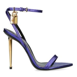 Lady Design Naked Padlock Leather Sandals TF-Heel !! Luxury women high heels padlock ankle strap pointy open toe sexy shoes woman wedding bride dress