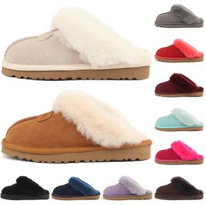 Austrália Sapatos de designer Fels de pele feminino Ugslies sandálias femininas Sapatos de neve de inverno Mini tornozelo preto Chestnut rosa tênis de sandália