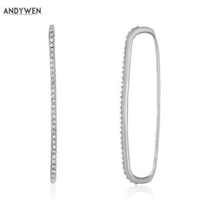 Andywen 925 Sterling Silver Pave Aurbero auricolare senza piercing Clip sugli orecchini auricolari polsini donne gioielli di lusso 210608287R